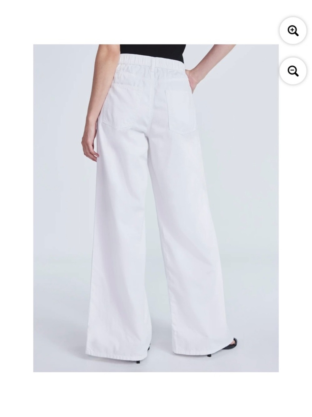Wide Leg Women's Jeans  Bright White - Picture 2 of 6